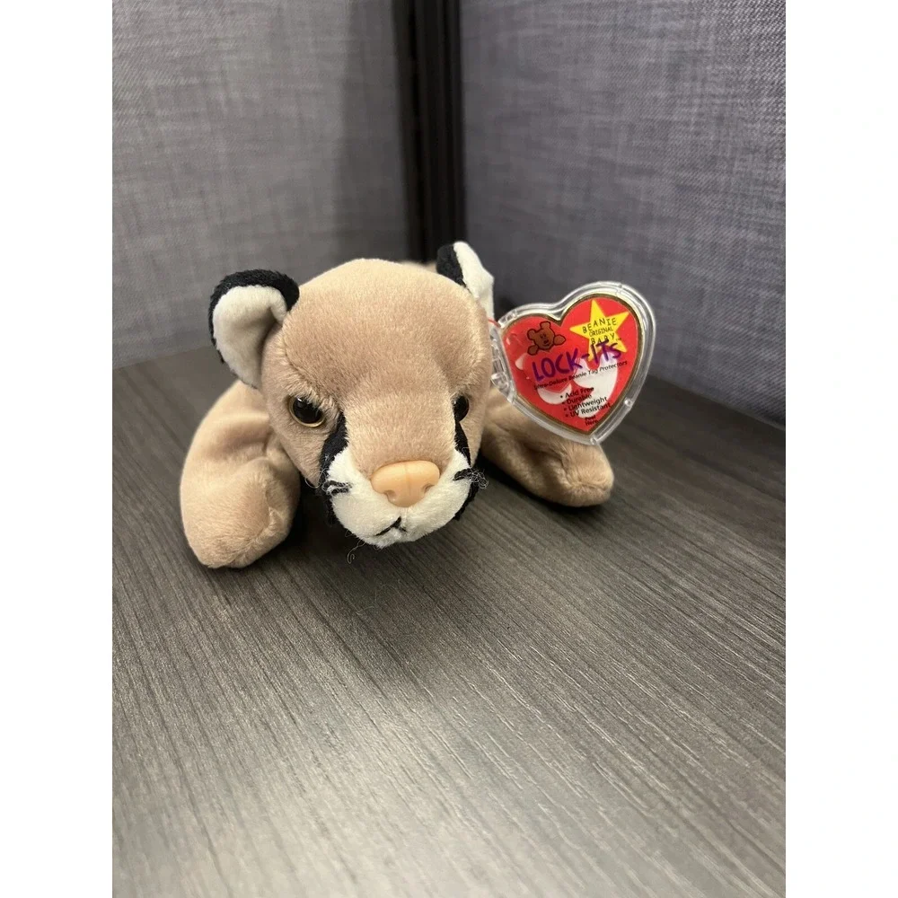 Vintage TY‎ Beanie Baby 1998 CANYON The Cougar Orig Tag Protector Free Shipping